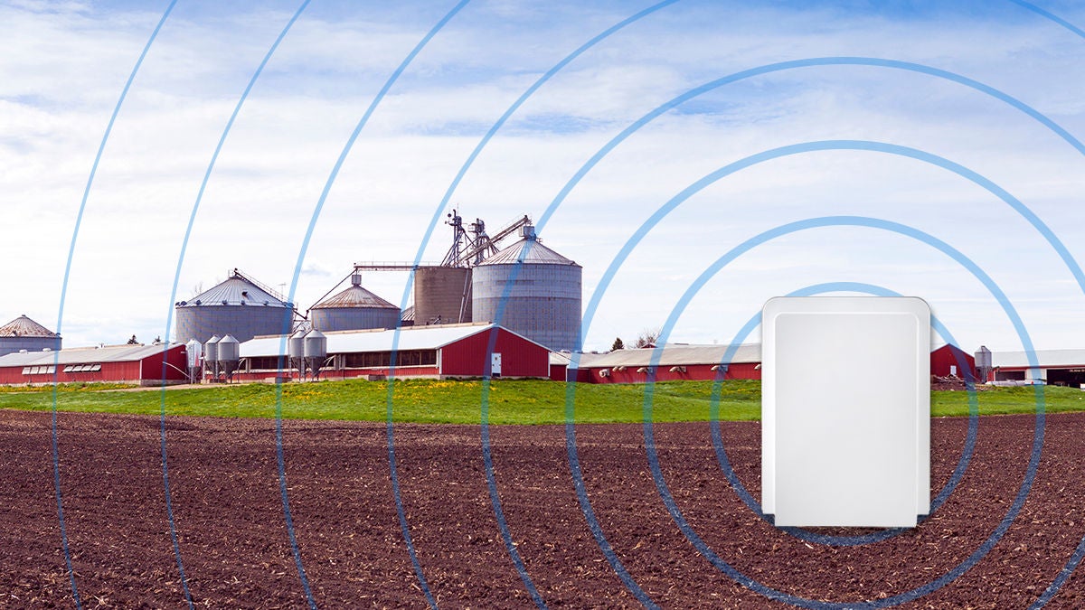 Outdoor wifi in a field on a rural farm with a GigaPro p6dx