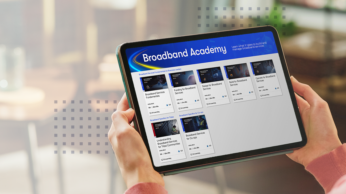 Calix broadband academy application on tablet