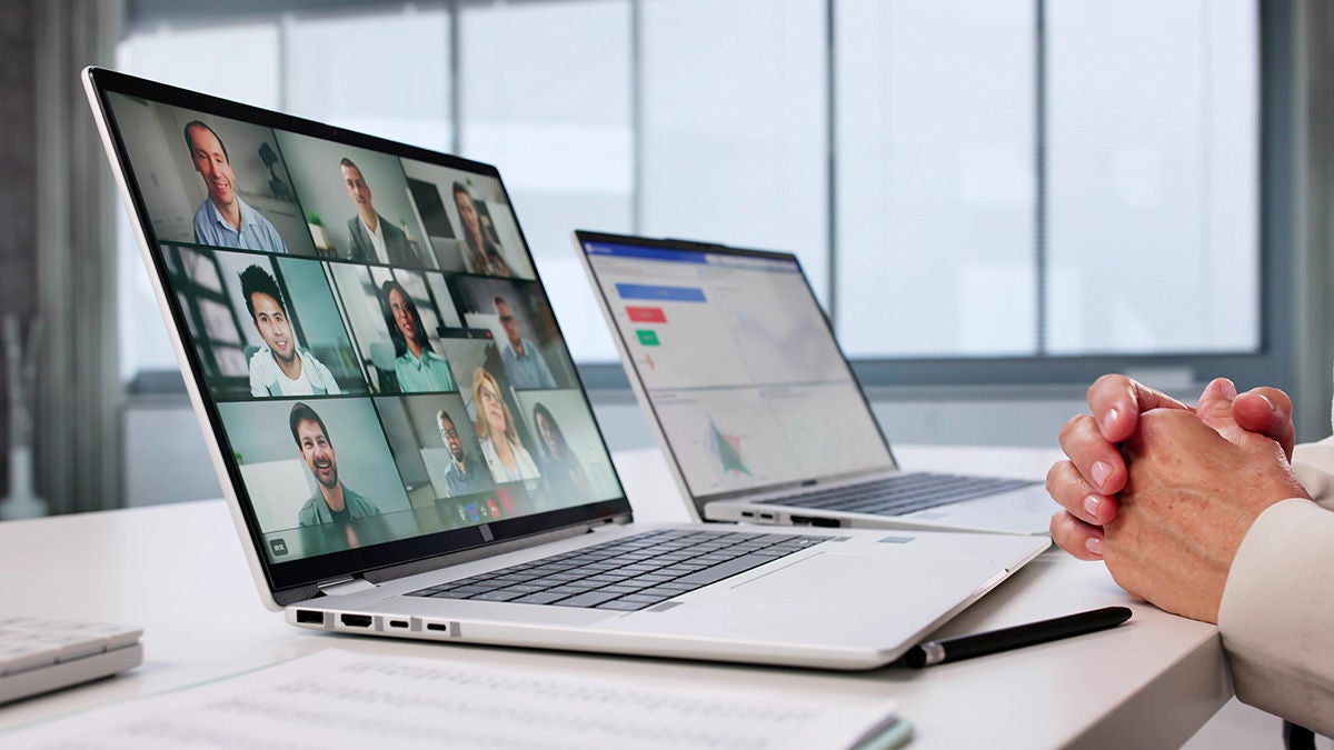 Person leading a virtual meeting