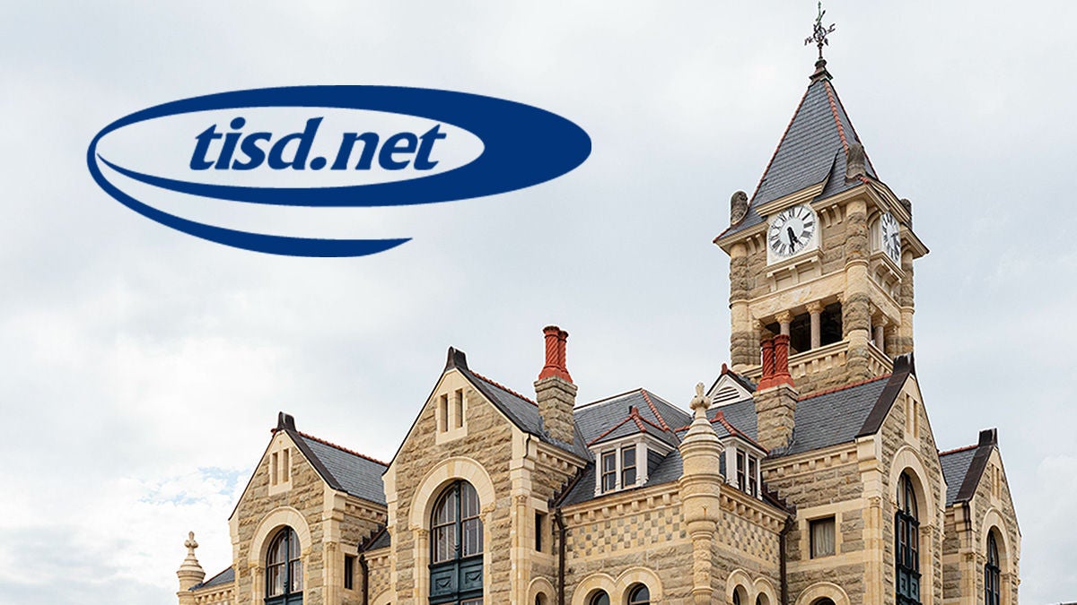 TISD.net logo over Victoria, Texas scene