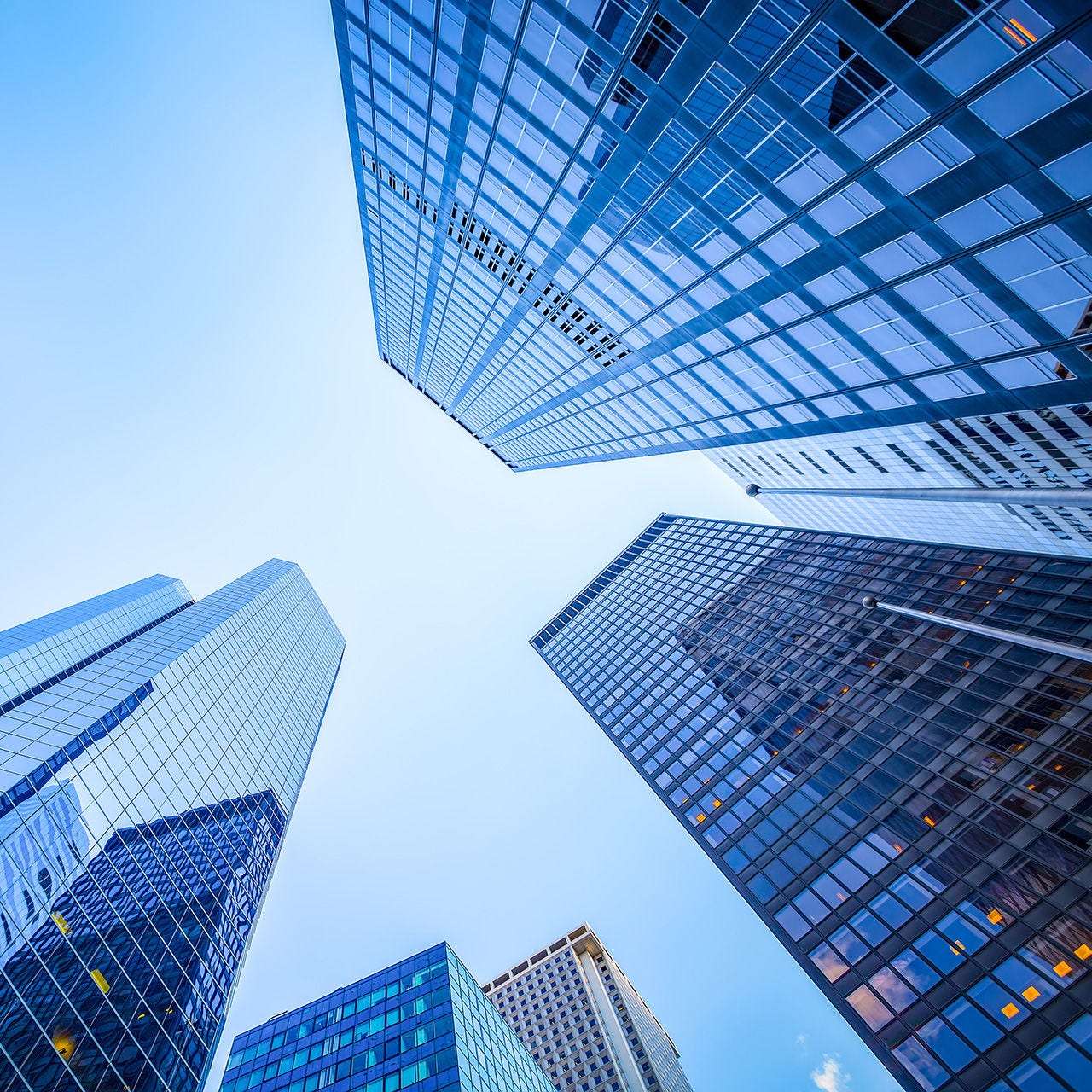 Glass skyscrapers