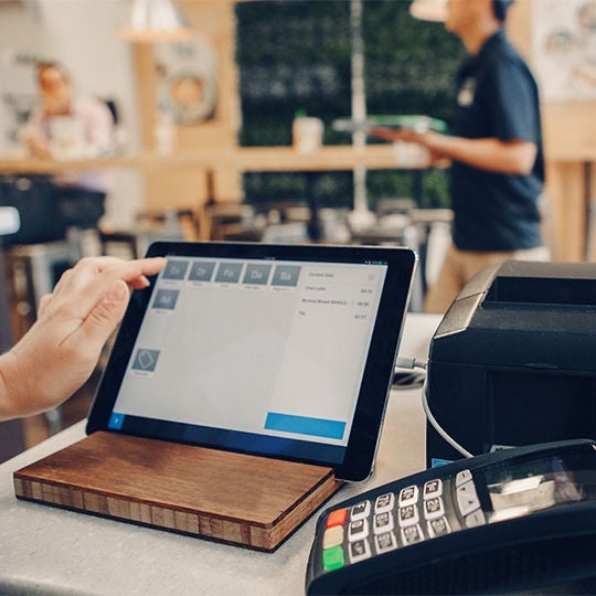 POS system in coffee shop