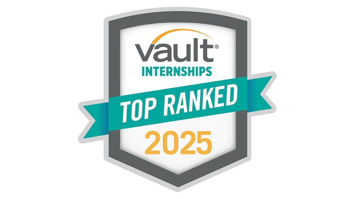 2025 Vault Internships Top Ranked award