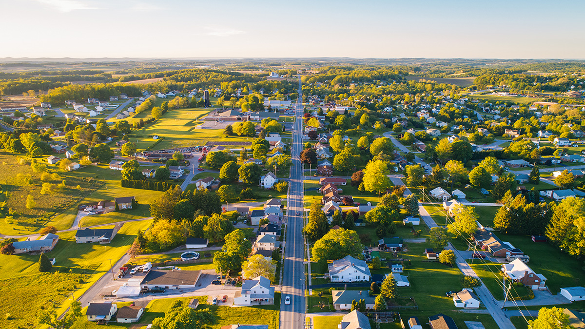 Aerial rural landscape